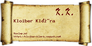 Kloiber Klára névjegykártya