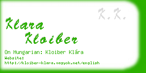 klara kloiber business card